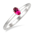 5X3 MM Oval Shape Pink Tourmaline Semi-Precious Solitaire Ring in 10K White Gold