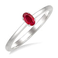 5X3 MM Oval Shape Ruby Precious Solitaire Ring in 10K White Gold