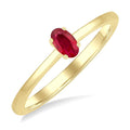 5X3 MM Oval Shape Ruby Precious Solitaire Ring in 10K Yellow Gold