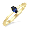 5X3 MM Oval Shape Sapphire Precious Solitaire Ring in 10K Yellow Gold