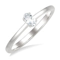 5X3 MM Oval Shape White Topaz Semi-Precious Solitaire Ring in 10K White Gold
