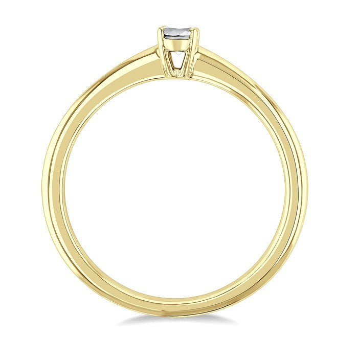 5X3 MM Oval Shape White Topaz Semi-Precious Solitaire Ring in 10K Yellow Gold