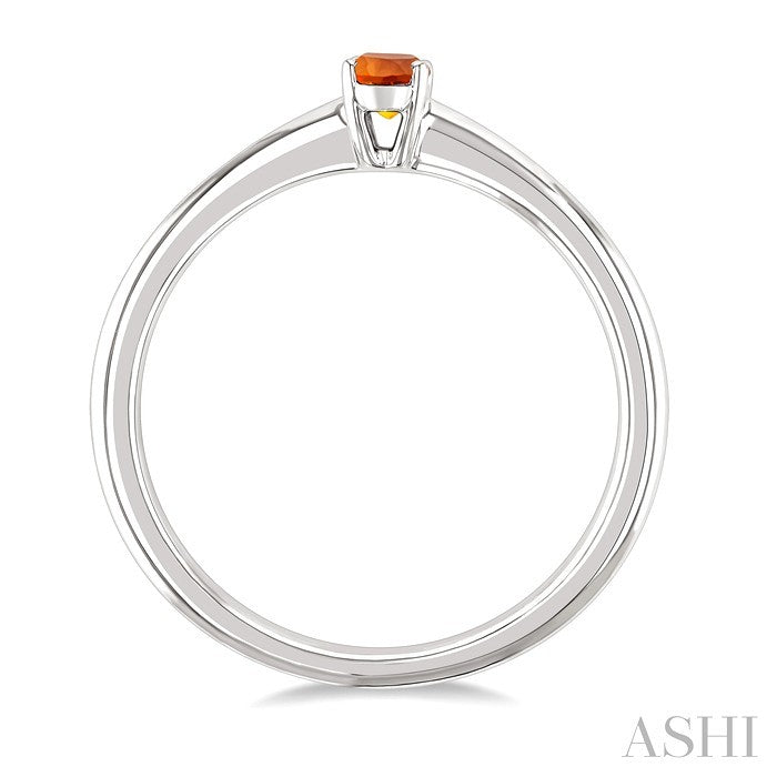 5X3 MM Oval Shape Citrine Semi-Precious Solitaire Ring in 10K White Gold