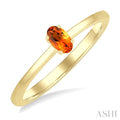 5X3 MM Oval Shape Citrine Semi-Precious Solitaire Ring in 10K Yellow Gold
