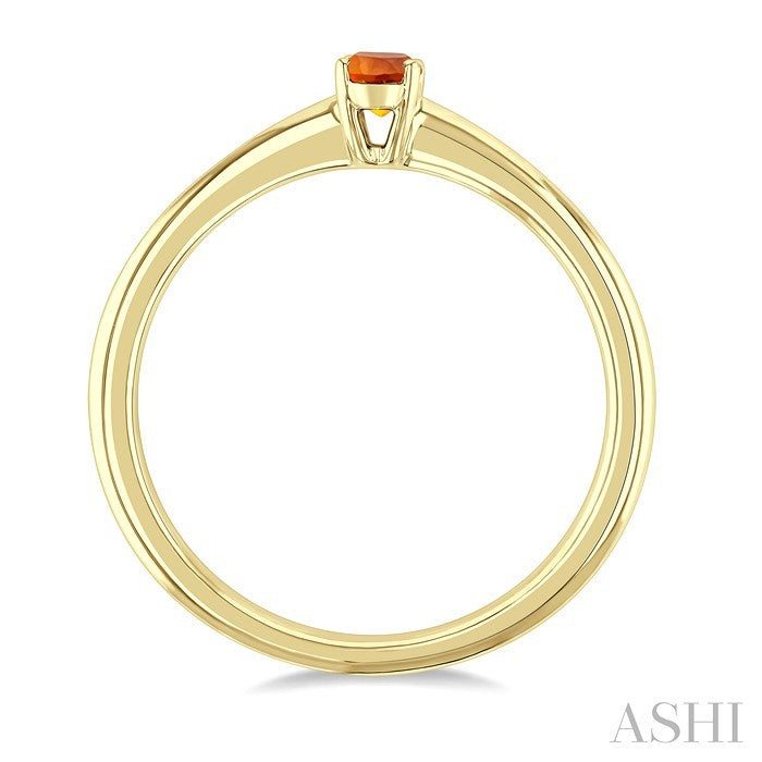 5X3 MM Oval Shape Citrine Semi-Precious Solitaire Ring in 10K Yellow Gold