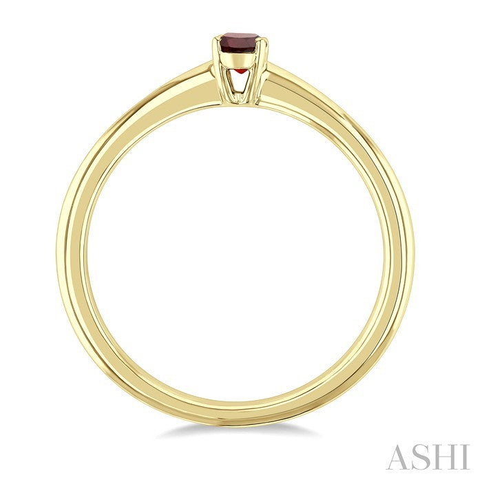 5X3 MM Oval Shape Garnet Semi-Precious Solitaire Ring in 10K Yellow Gold