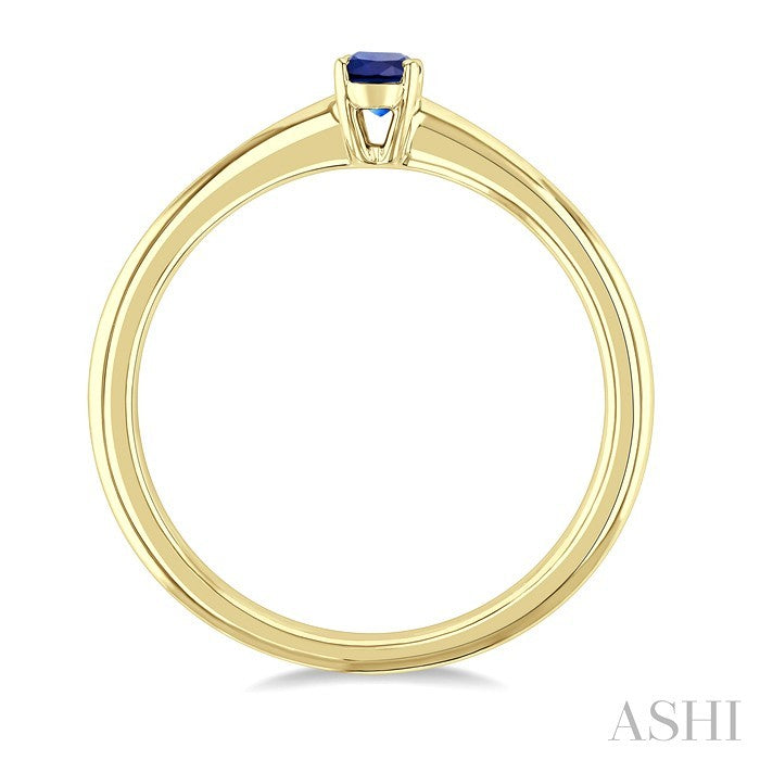 5X3 MM Oval Shape Sapphire Precious Solitaire Ring in 10K Yellow Gold