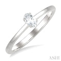 5X3 MM Oval Shape White Topaz Semi-Precious Solitaire Ring in 10K White Gold