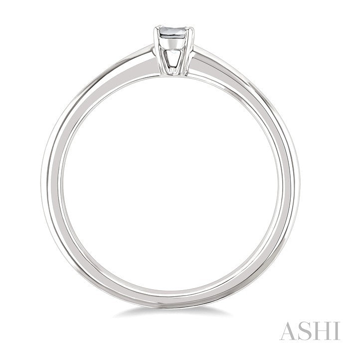 5X3 MM Oval Shape White Topaz Semi-Precious Solitaire Ring in 10K White Gold