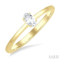 5X3 MM Oval Shape White Topaz Semi-Precious Solitaire Ring in 10K Yellow Gold