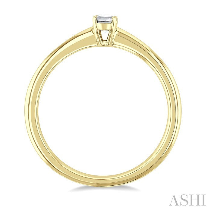 5X3 MM Oval Shape White Topaz Semi-Precious Solitaire Ring in 10K Yellow Gold