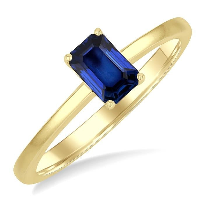 Emerald Shape Gemstone Solitaire Ring