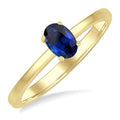 6x4 MM Oval Shape Sapphire Precious Solitaire Ring in 14K Yellow Gold