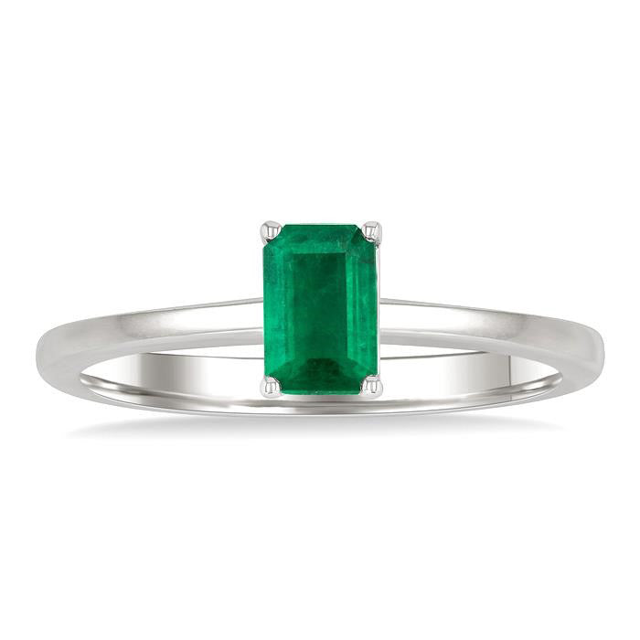 Emerald Shape Gemstone Solitaire Ring