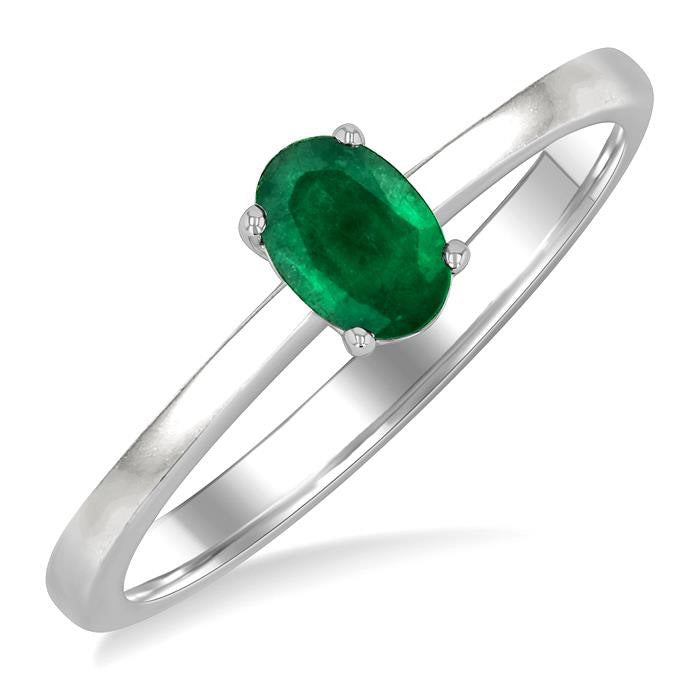 Oval Shape Gemstone Solitaire Ring