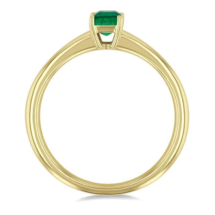 Emerald Shape Gemstone Solitaire Ring