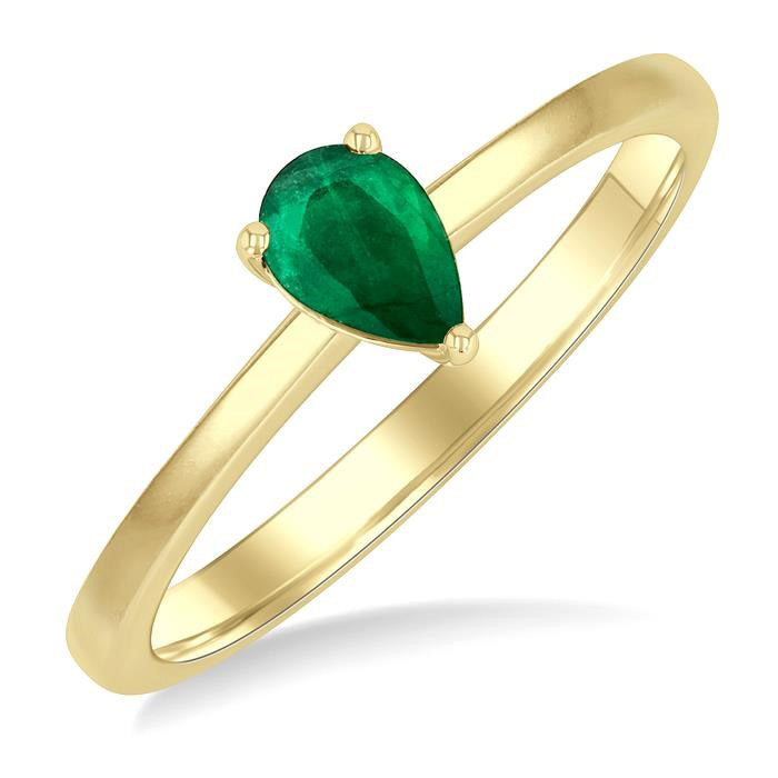 Pear Shape Gemstone Solitaire Ring