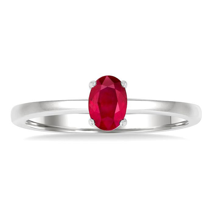Oval Shape Gemstone Solitaire Ring