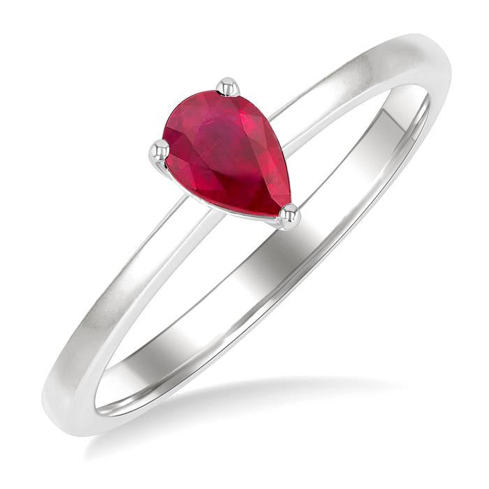 Pear Shape Gemstone Solitaire Ring
