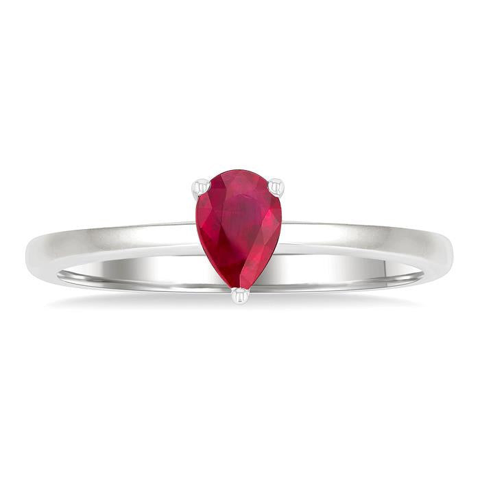 Pear Shape Gemstone Solitaire Ring