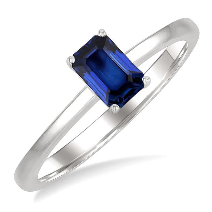 Emerald Shape Gemstone Solitaire Ring