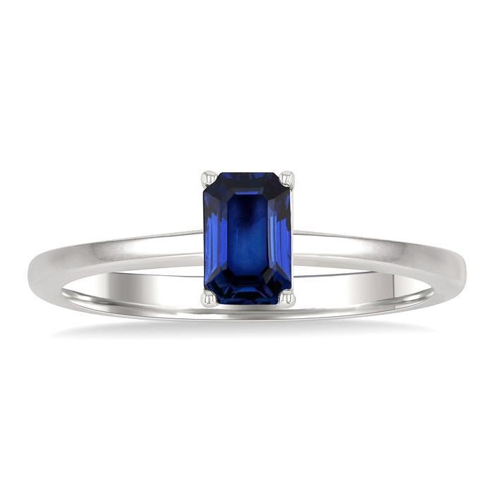 Emerald Shape Gemstone Solitaire Ring