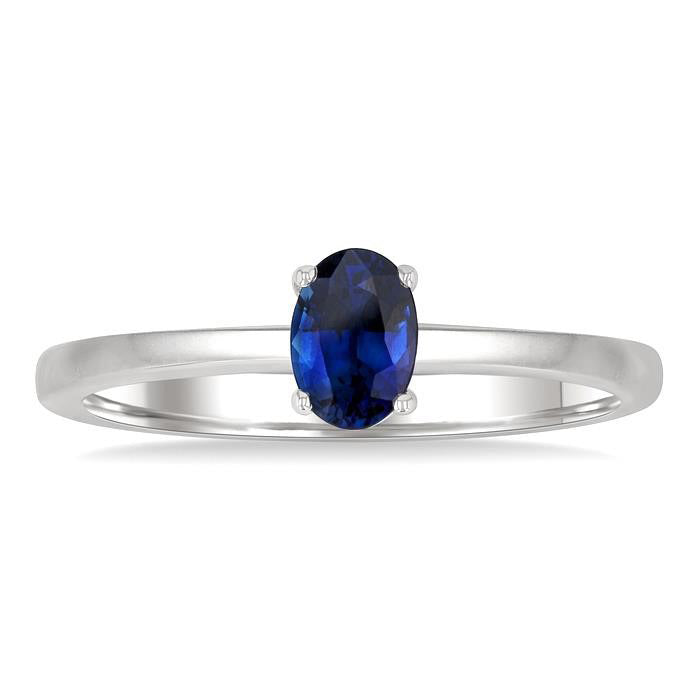 Oval Shape Gemstone Solitaire Ring