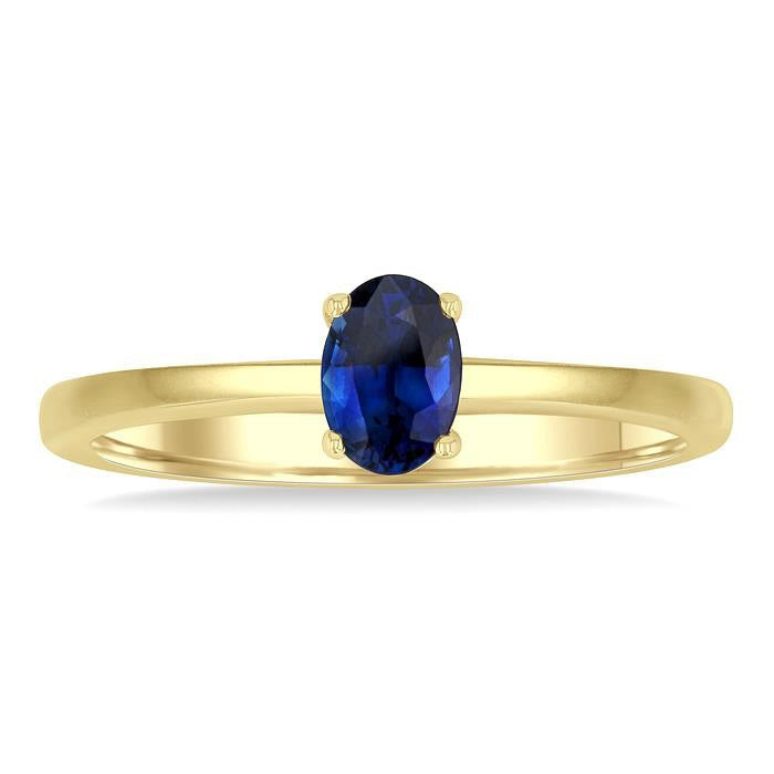 Oval Shape Gemstone Solitaire Ring