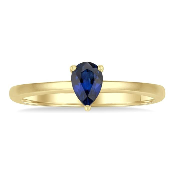 Pear Shape Gemstone Solitaire Ring