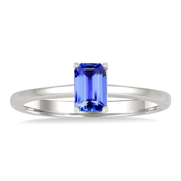 Emerald Shape Gemstone Solitaire Ring