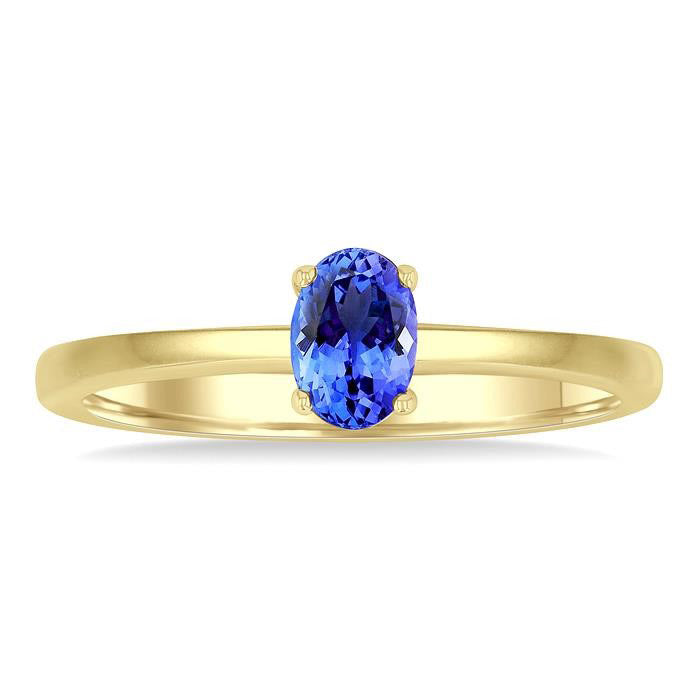 Oval Shape Gemstone Solitaire Ring