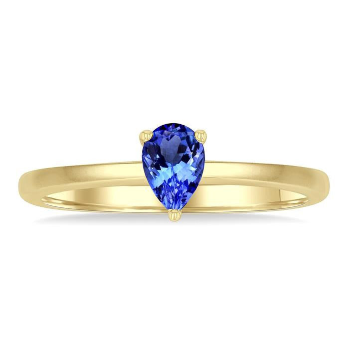 Pear Shape Gemstone Solitaire Ring