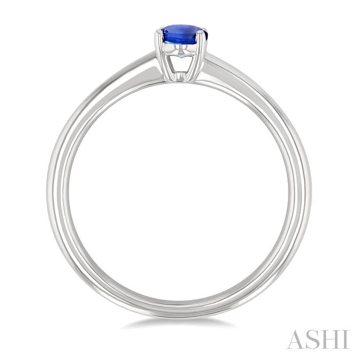 6x4 MM Oval Shape Tanzanite Precious Solitaire Ring in 14K White Gold