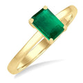 Emerald Shape Gemstone Solitaire Ring