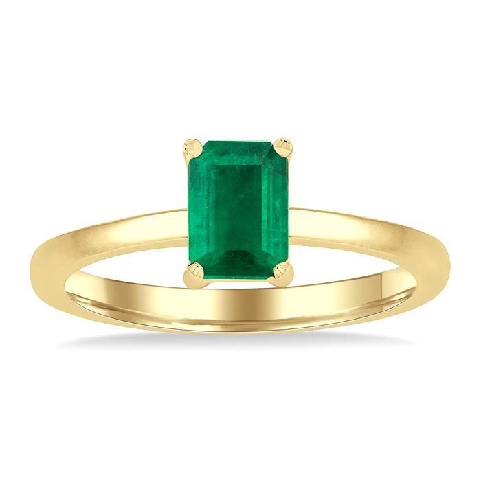Emerald Shape Gemstone Solitaire Ring