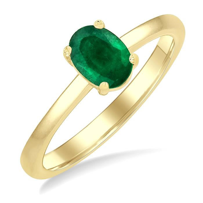 Oval Shape Gemstone Solitaire Ring
