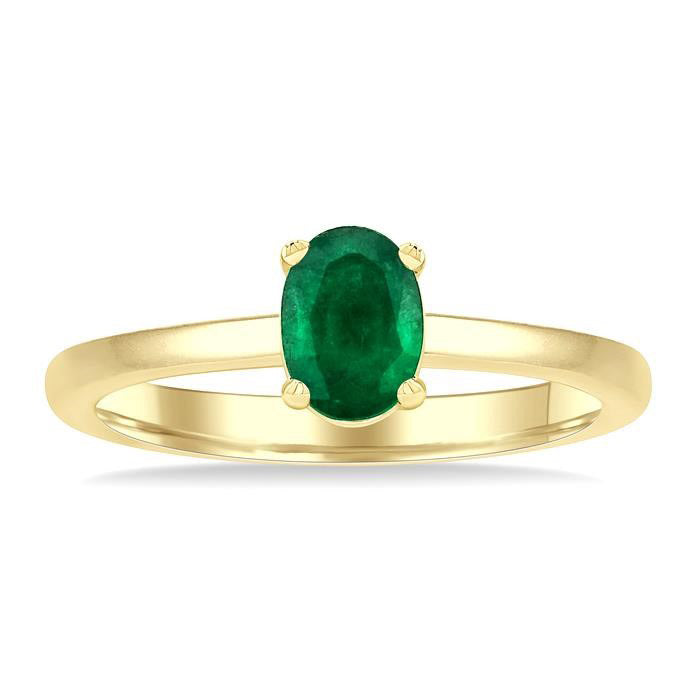 Oval Shape Gemstone Solitaire Ring