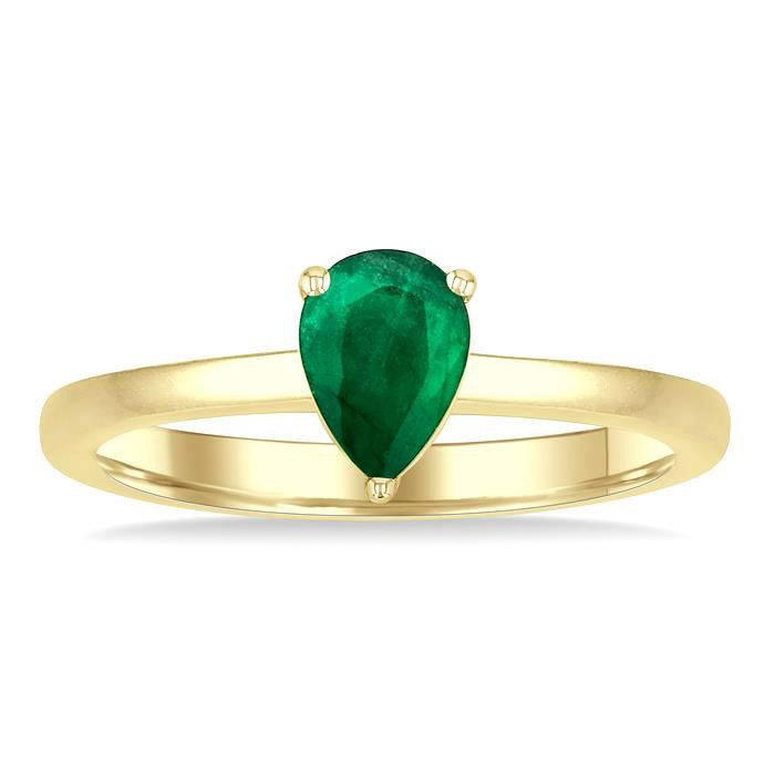 Pear Shape Gemstone Solitaire Ring