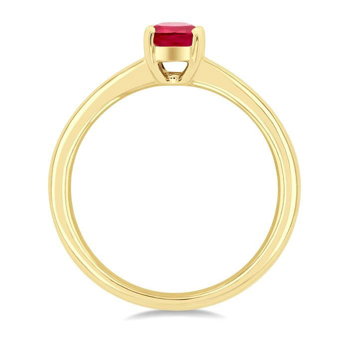 Oval Shape Gemstone Solitaire Ring