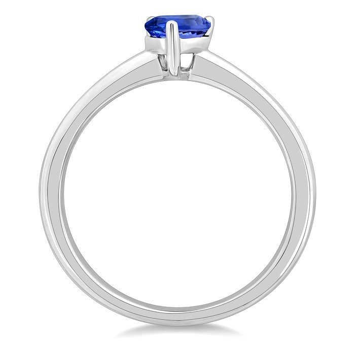 7X5MM Pear Cut Tanzanite Precious Solitaire Ring in 14K White Gold