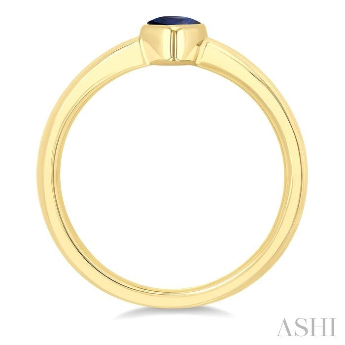 6x4 MM Pear Shape Sapphire Precious Solitaire Ring in 14K Yellow Gold