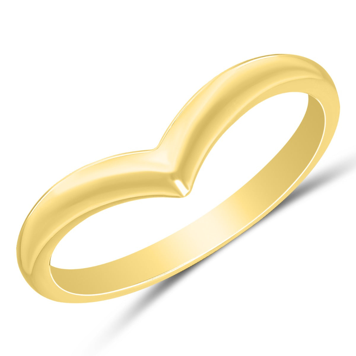 Minimalist Elegance 10K Yellow Gold Chevron Ring
