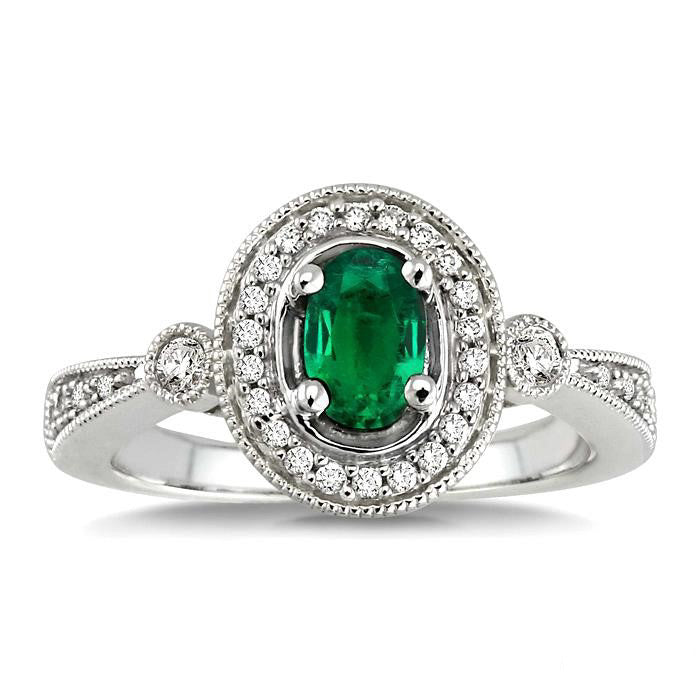 Oval Shape Gemstone & Diamond Ring