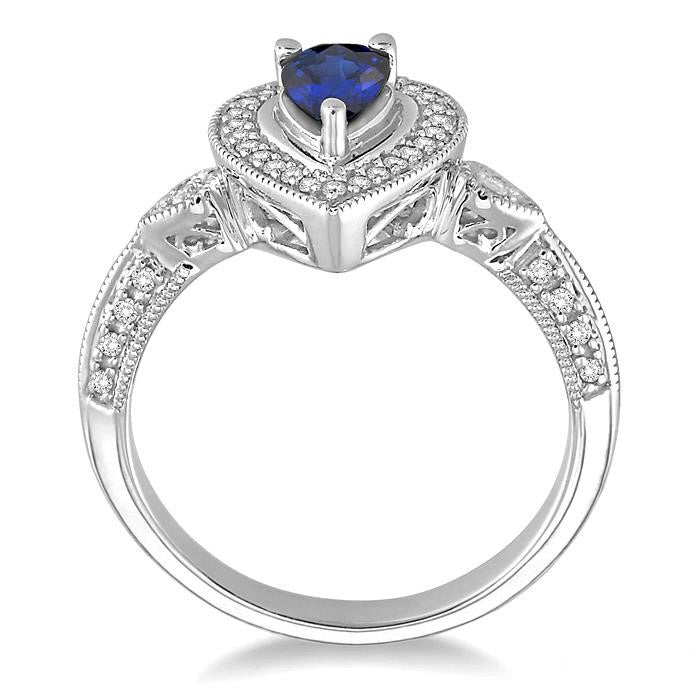 Pear Shape Gemstone & Diamond Ring