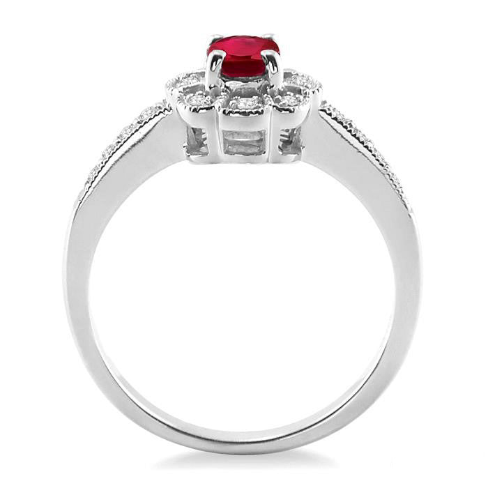 Oval Shape Gemstone & Diamond Ring