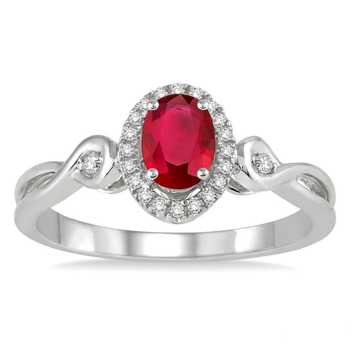 Oval Shape Gemstone & Diamond Ring