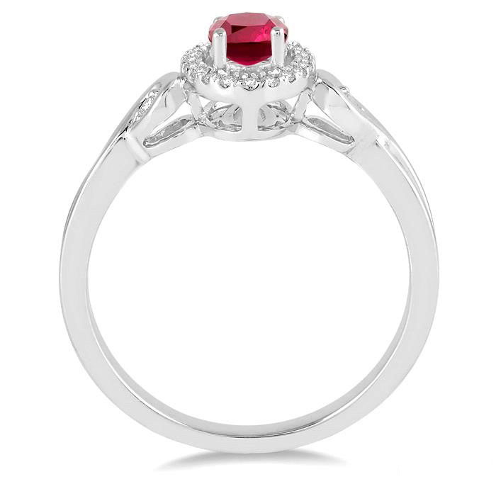 Oval Shape Gemstone & Diamond Ring