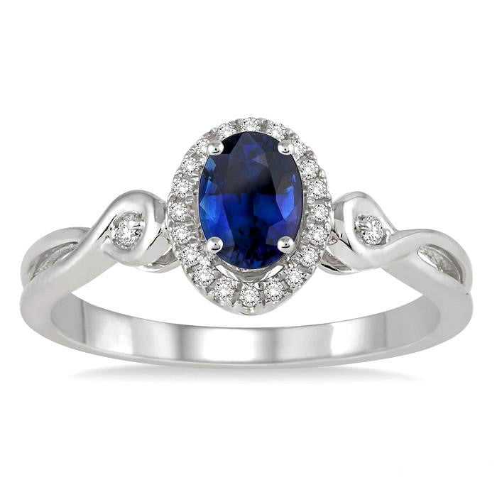 Oval Shape Gemstone & Diamond Ring
