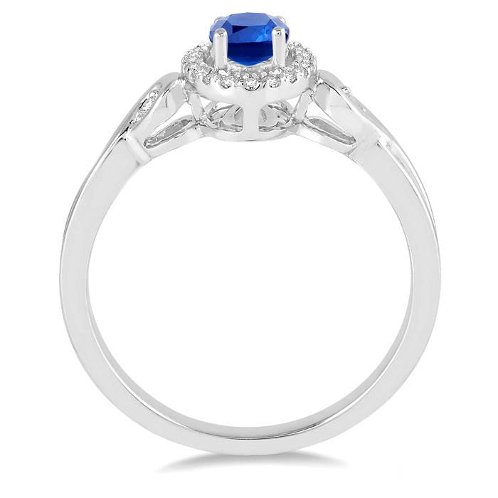 Oval Shape Gemstone & Diamond Ring