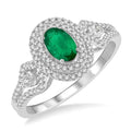 Oval Shape Gemstone & Diamond Ring